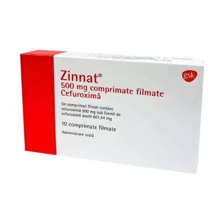 Зиннат 500мг №10 таблетки п/о (Цефуроксим)